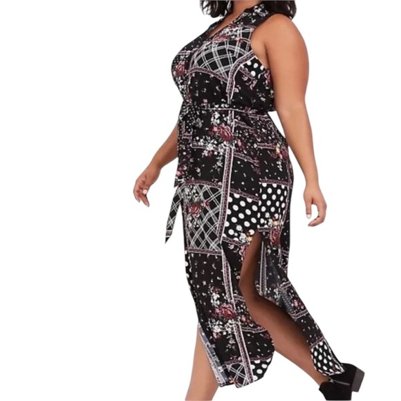 Torrid Patchwork Floral Challis Maxi Shirt Dress NWT - Picture 2 of 16